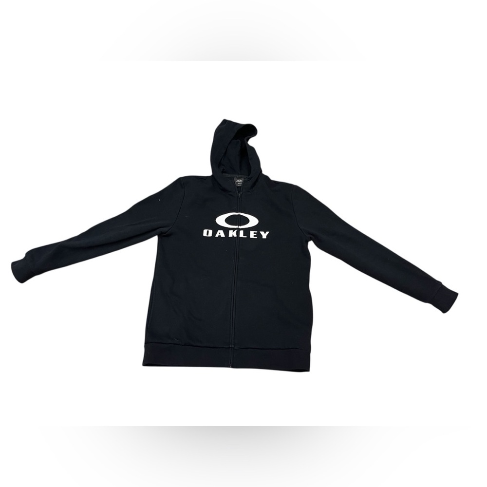 Oakley Full Zip Hoodie Men’s Size Medium Big Logo Black Graphic
